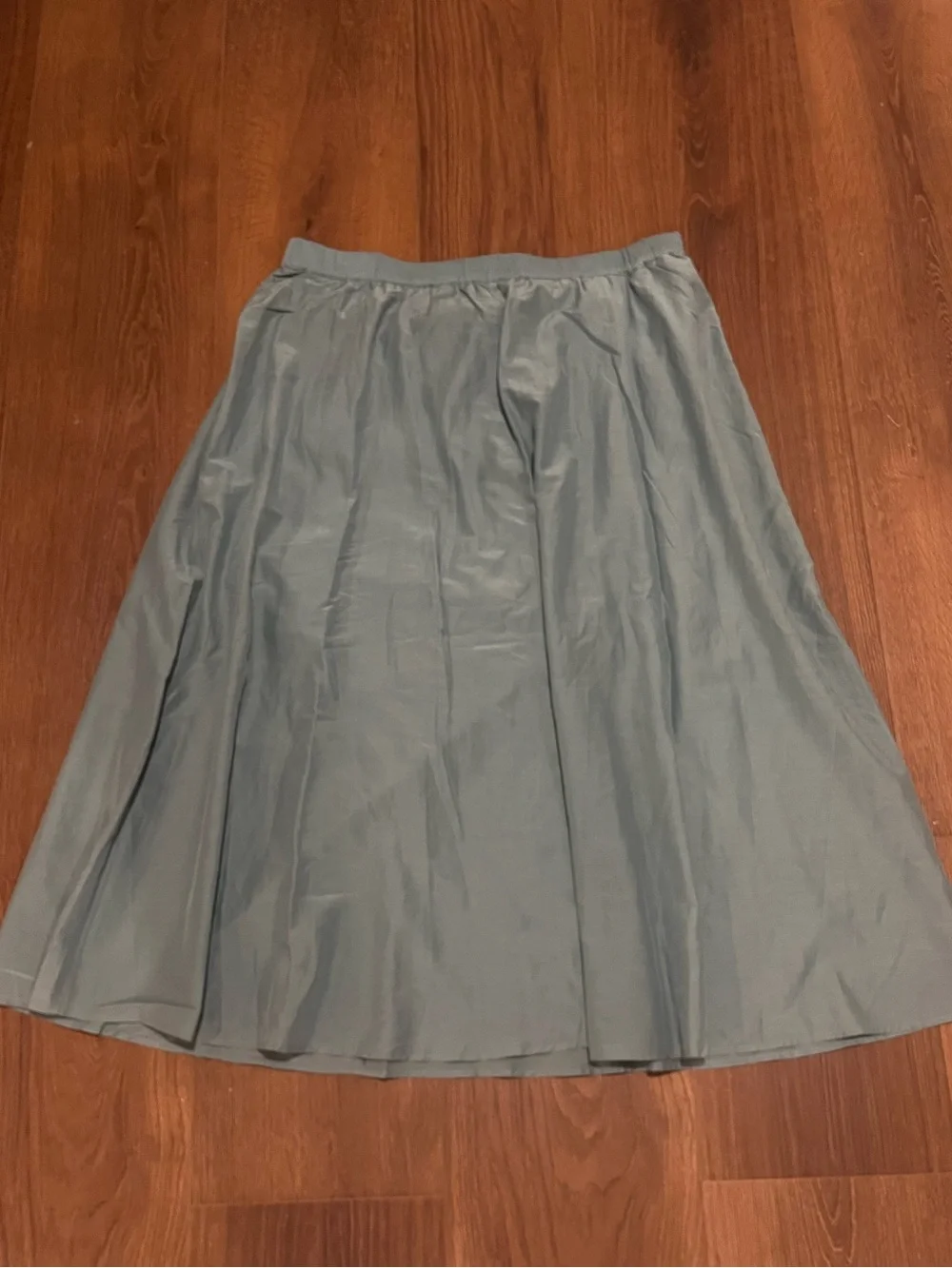 J Jill Pure | New Silk Blend A-line Pull on Midi Skirt Women’s size XL blue Sage - Picture 2 of 9